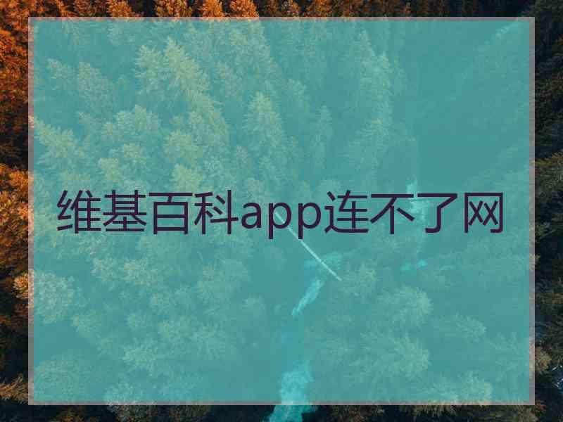 维基百科app连不了网