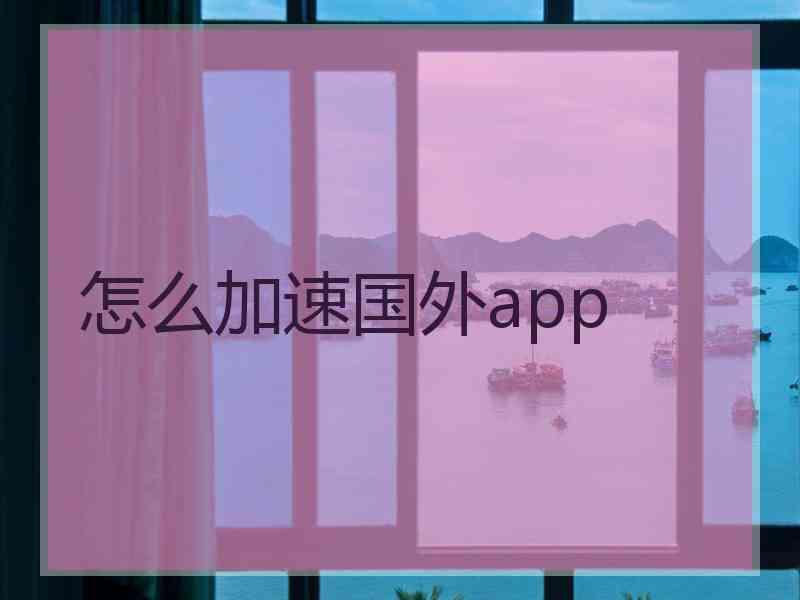 怎么加速国外app