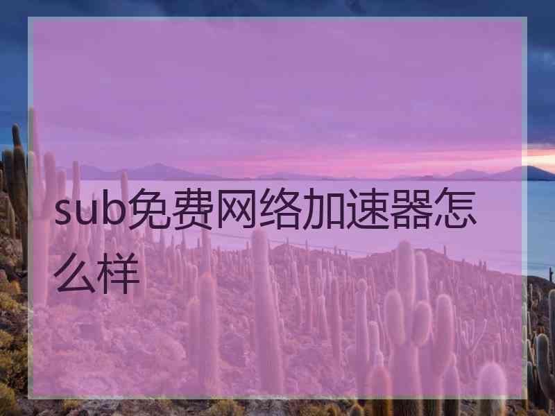 sub免费网络加速器怎么样