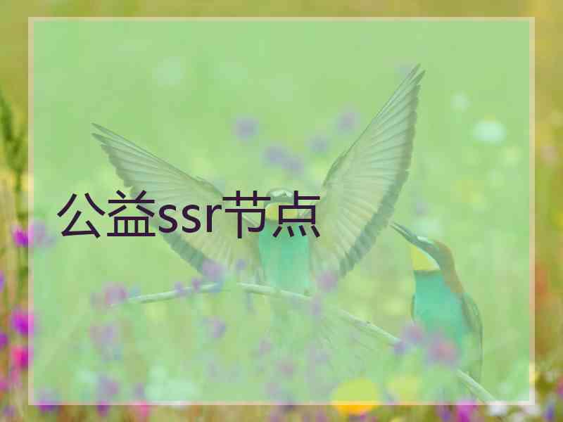 公益ssr节点