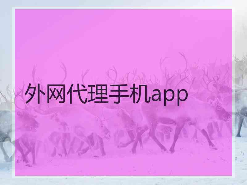 外网代理手机app