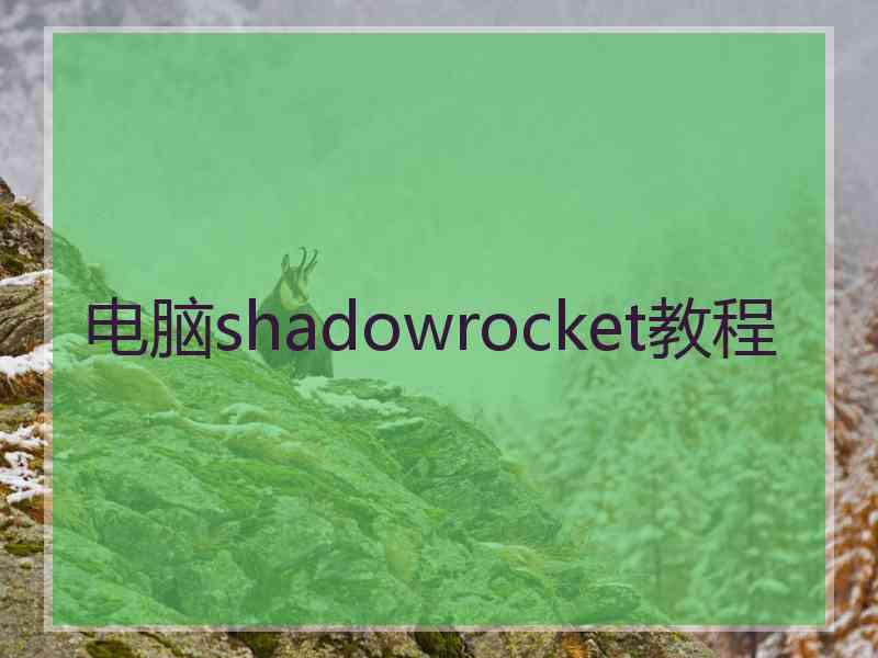 电脑shadowrocket教程