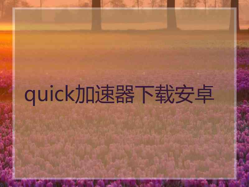 quick加速器下载安卓