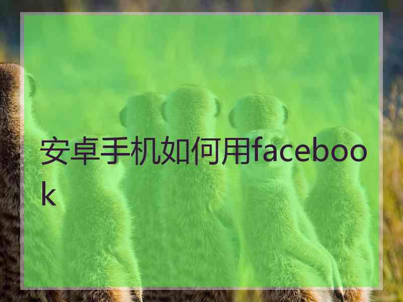 安卓手机如何用facebook