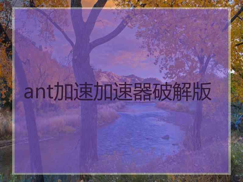 ant加速加速器破解版