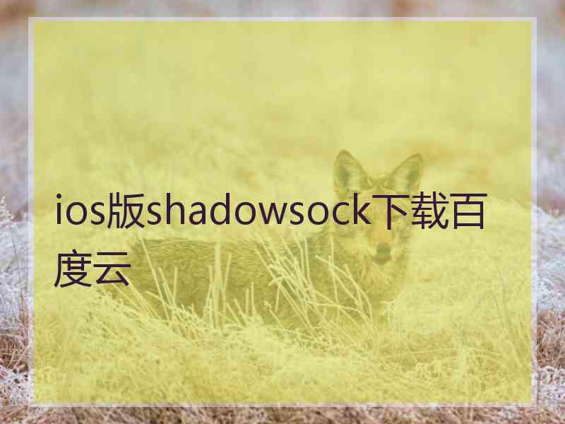 ios版shadowsock下载百度云