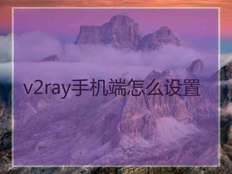 v2ray手机端怎么设置