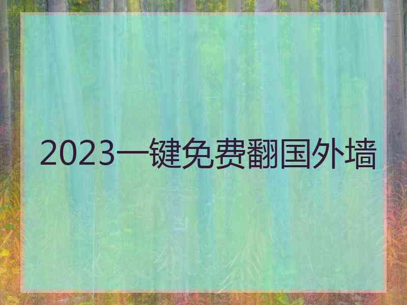 2023一键免费翻国外墙