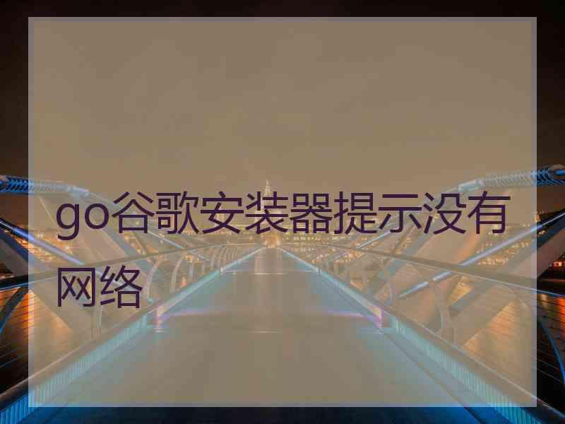 go谷歌安装器提示没有网络